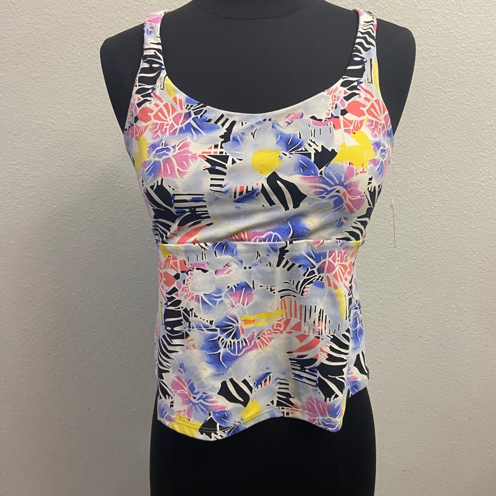 Free People Movement Womens Size L Mystic Floral Tank Top Sleeveless Cutout Back